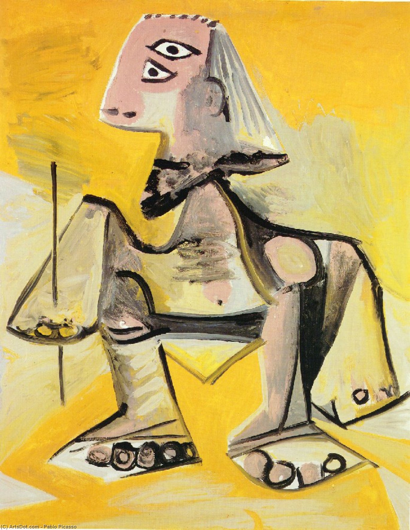 WikiOO.org - Encyclopedia of Fine Arts - Lukisan, Artwork Pablo Picasso - Crouching man