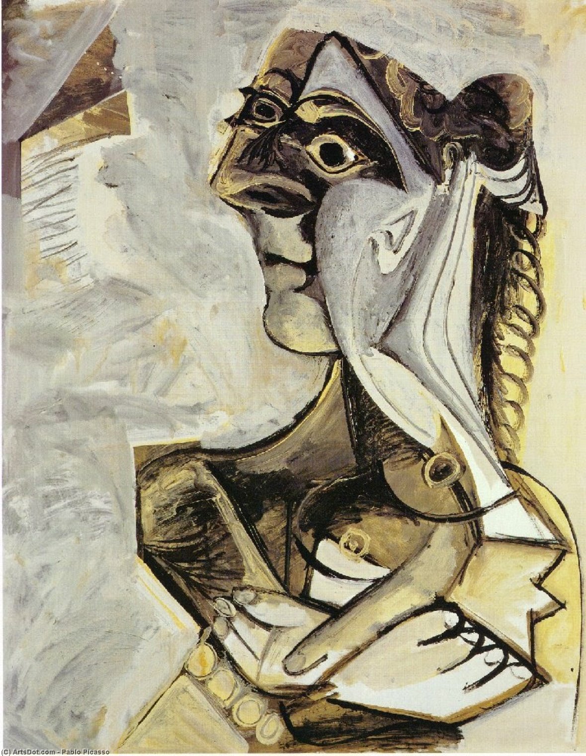 Wikioo.org - The Encyclopedia of Fine Arts - Painting, Artwork by Pablo Picasso - Woman with braid