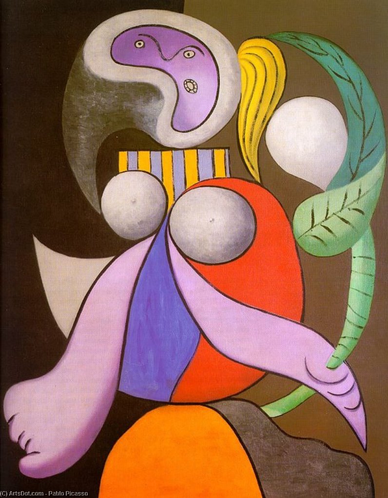 WikiOO.org - Encyclopedia of Fine Arts - Maalaus, taideteos Pablo Picasso - Woman with flower