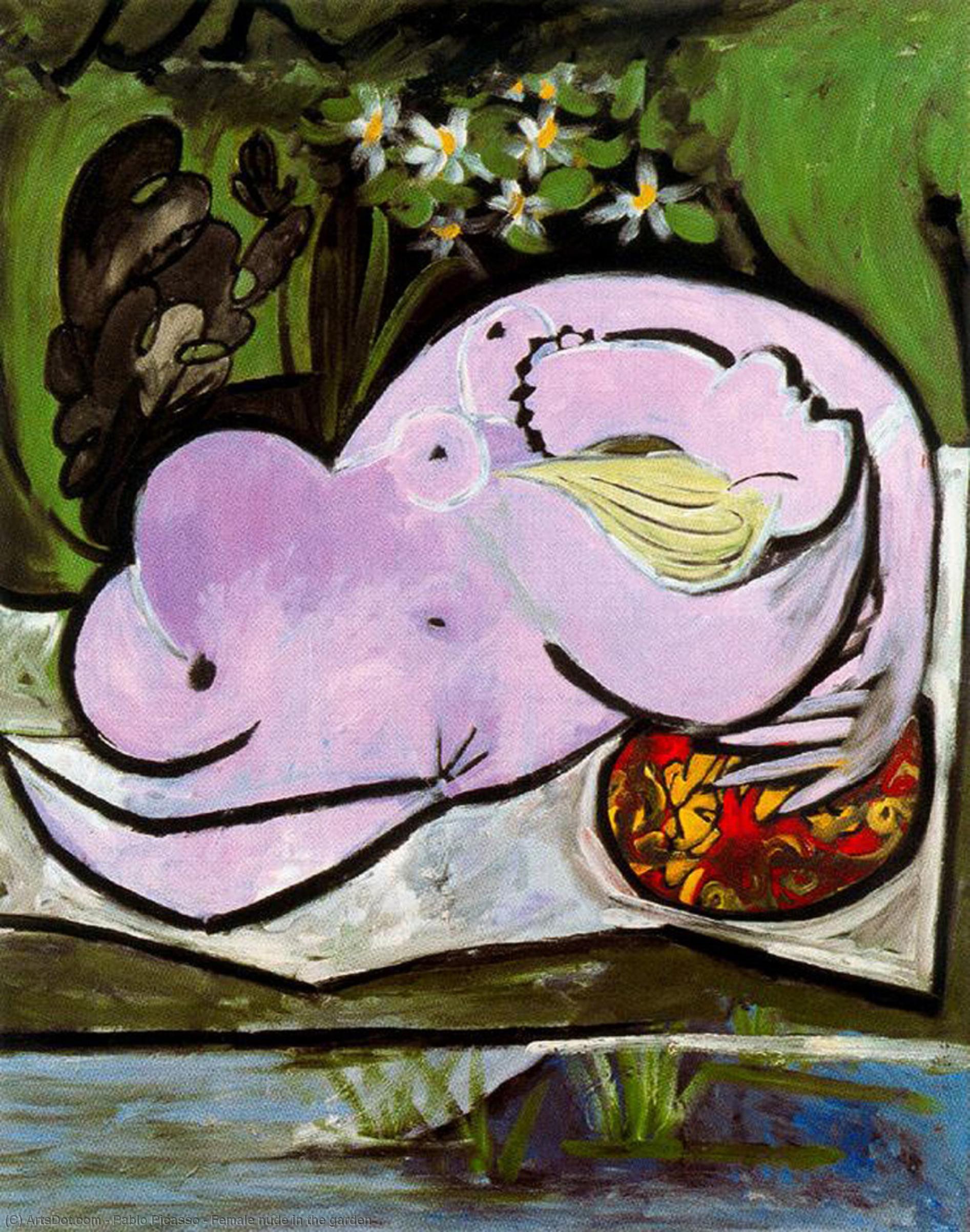 Wikioo.org - The Encyclopedia of Fine Arts - Painting, Artwork by Pablo Picasso - Female nude in the garden