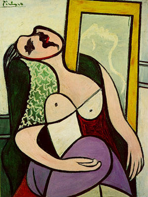 Wikioo.org - The Encyclopedia of Fine Arts - Painting, Artwork by Pablo Picasso - Girl in front of mirror