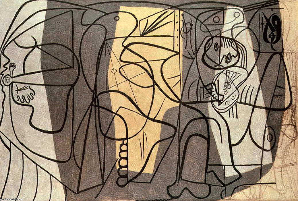Wikioo.org - The Encyclopedia of Fine Arts - Painting, Artwork by Pablo Picasso - Artist and his model