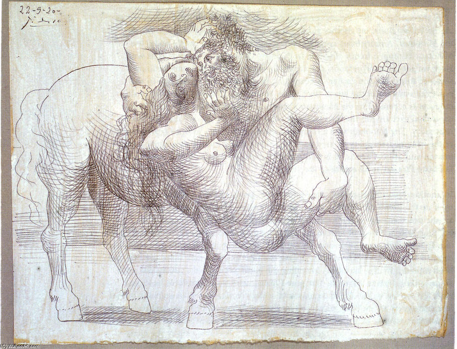 WikiOO.org - 백과 사전 - 회화, 삽화 Pablo Picasso - Abduction (Nessus and Deianeira)