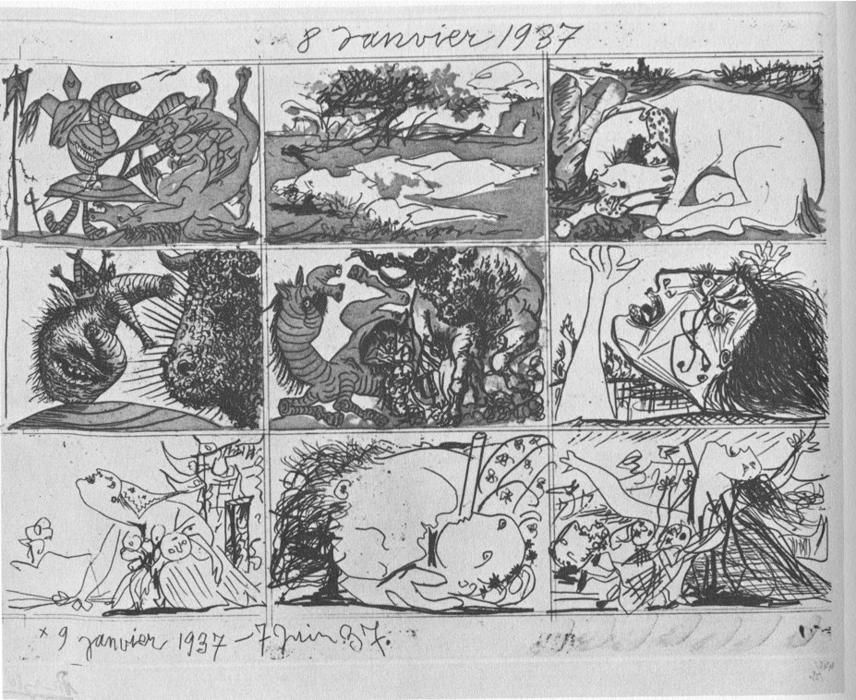 Wikioo.org - สารานุกรมวิจิตรศิลป์ - จิตรกรรม Pablo Picasso - Dream and Lie of Franco