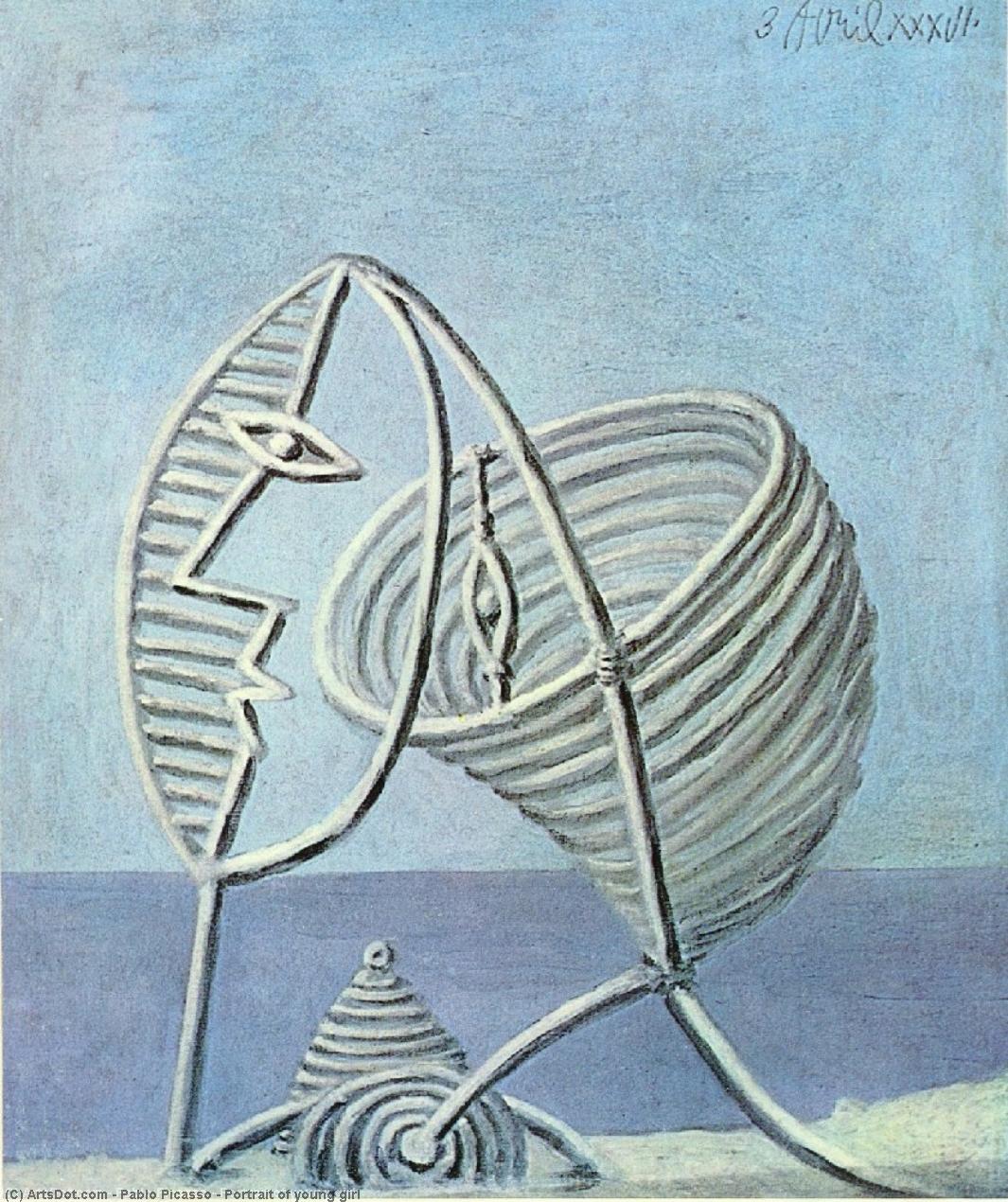 Wikioo.org - The Encyclopedia of Fine Arts - Painting, Artwork by Pablo Picasso - Portrait of young girl