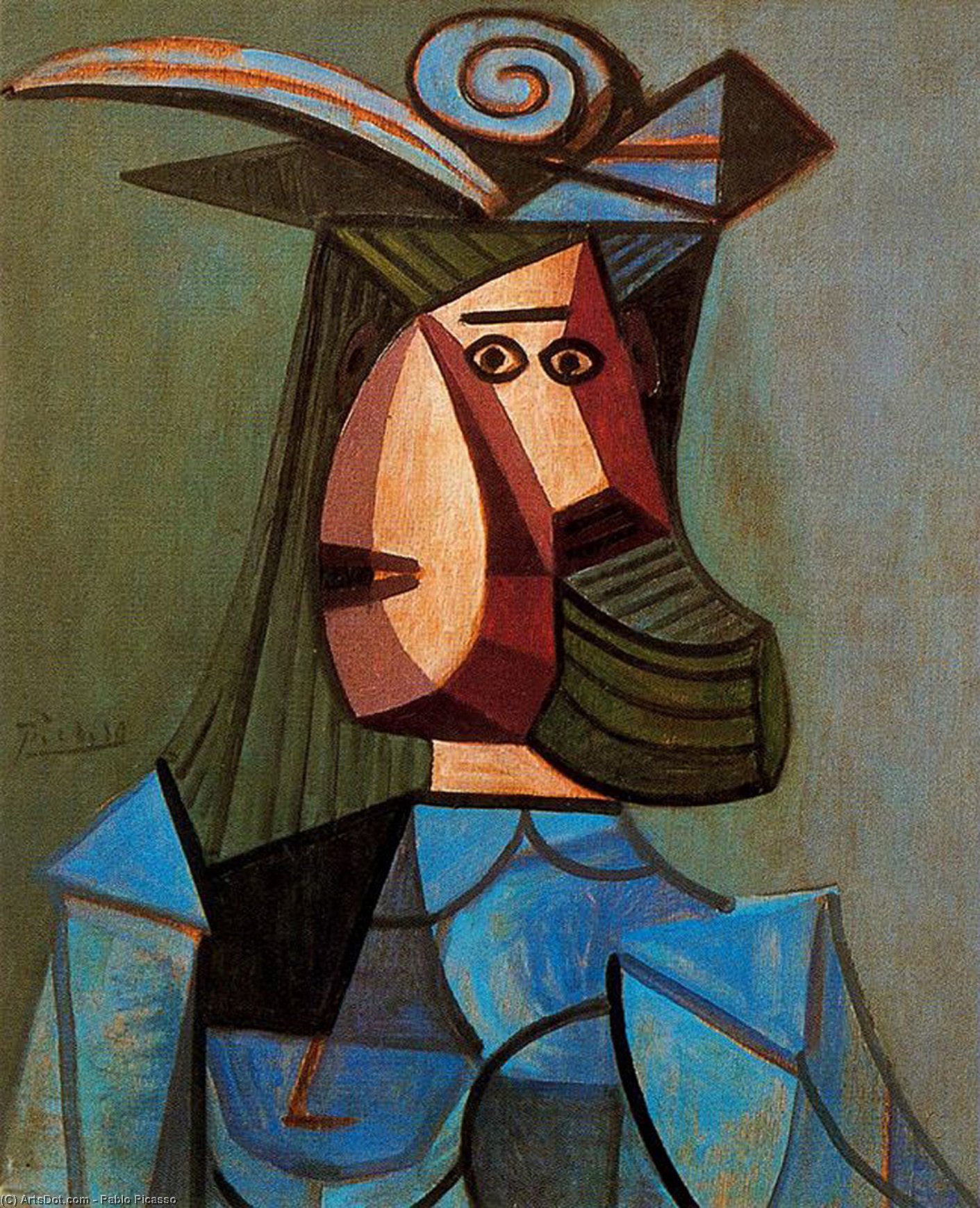 WikiOO.org - Enciclopédia das Belas Artes - Pintura, Arte por Pablo Picasso - Portrait of woman (Dora Maar)