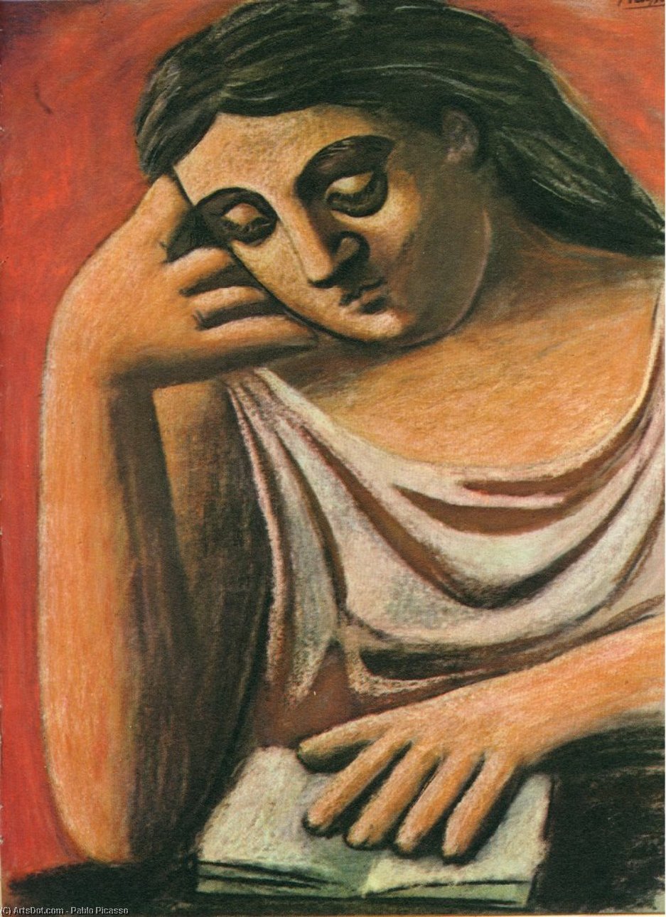 Wikioo.org - The Encyclopedia of Fine Arts - Painting, Artwork by Pablo Picasso - Reading