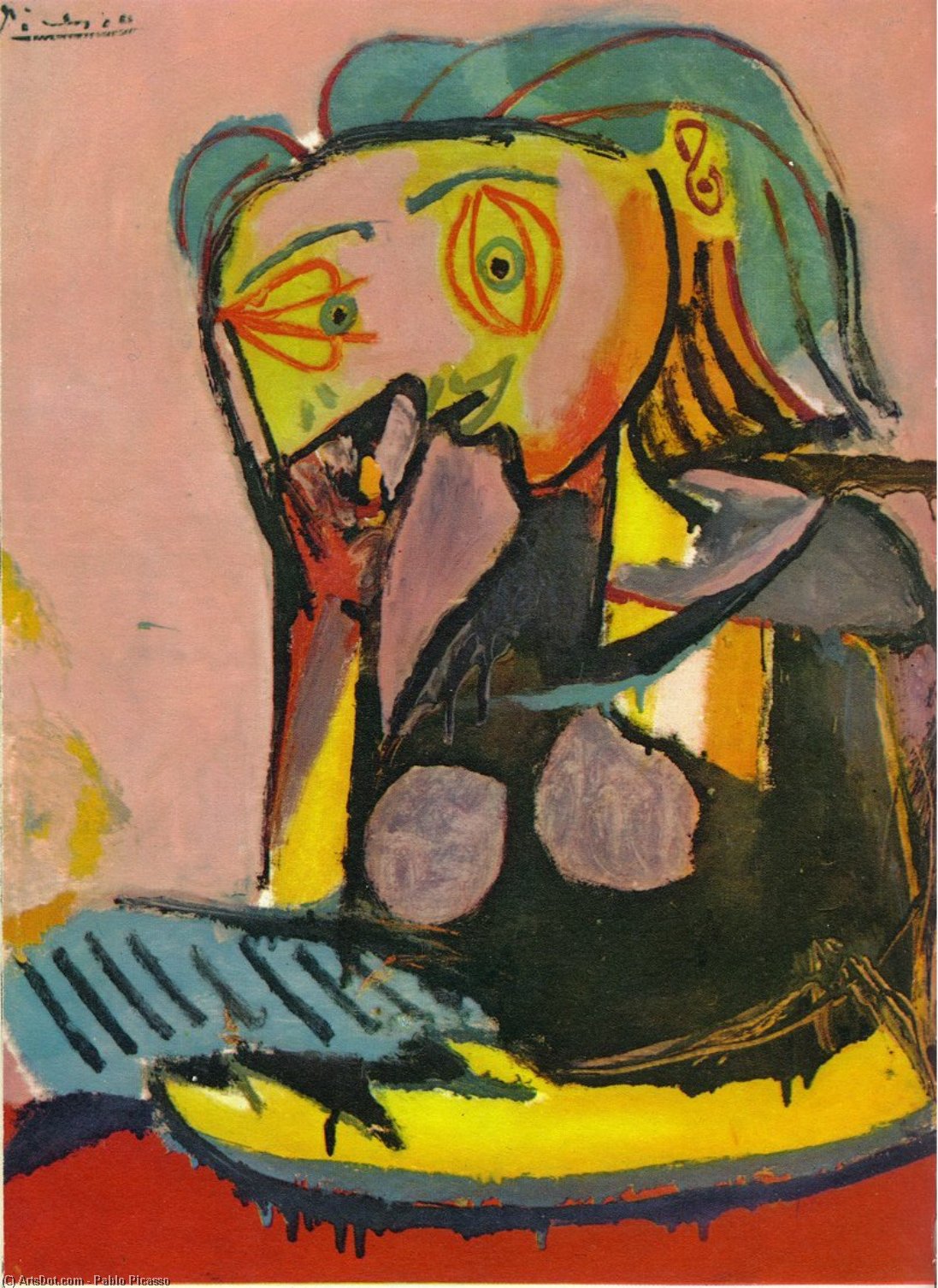 Wikoo.org - موسوعة الفنون الجميلة - اللوحة، العمل الفني Pablo Picasso - Leaning woman