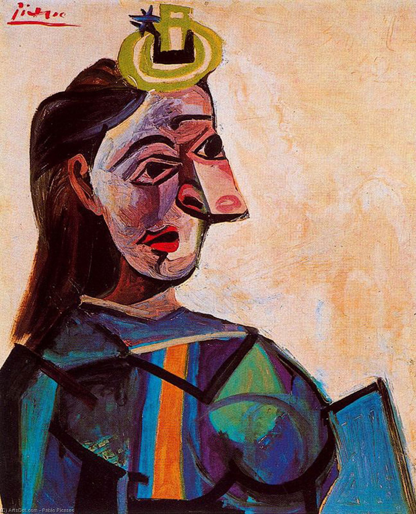 WikiOO.org – 美術百科全書 - 繪畫，作品 Pablo Picasso - 胸围 一个  女人