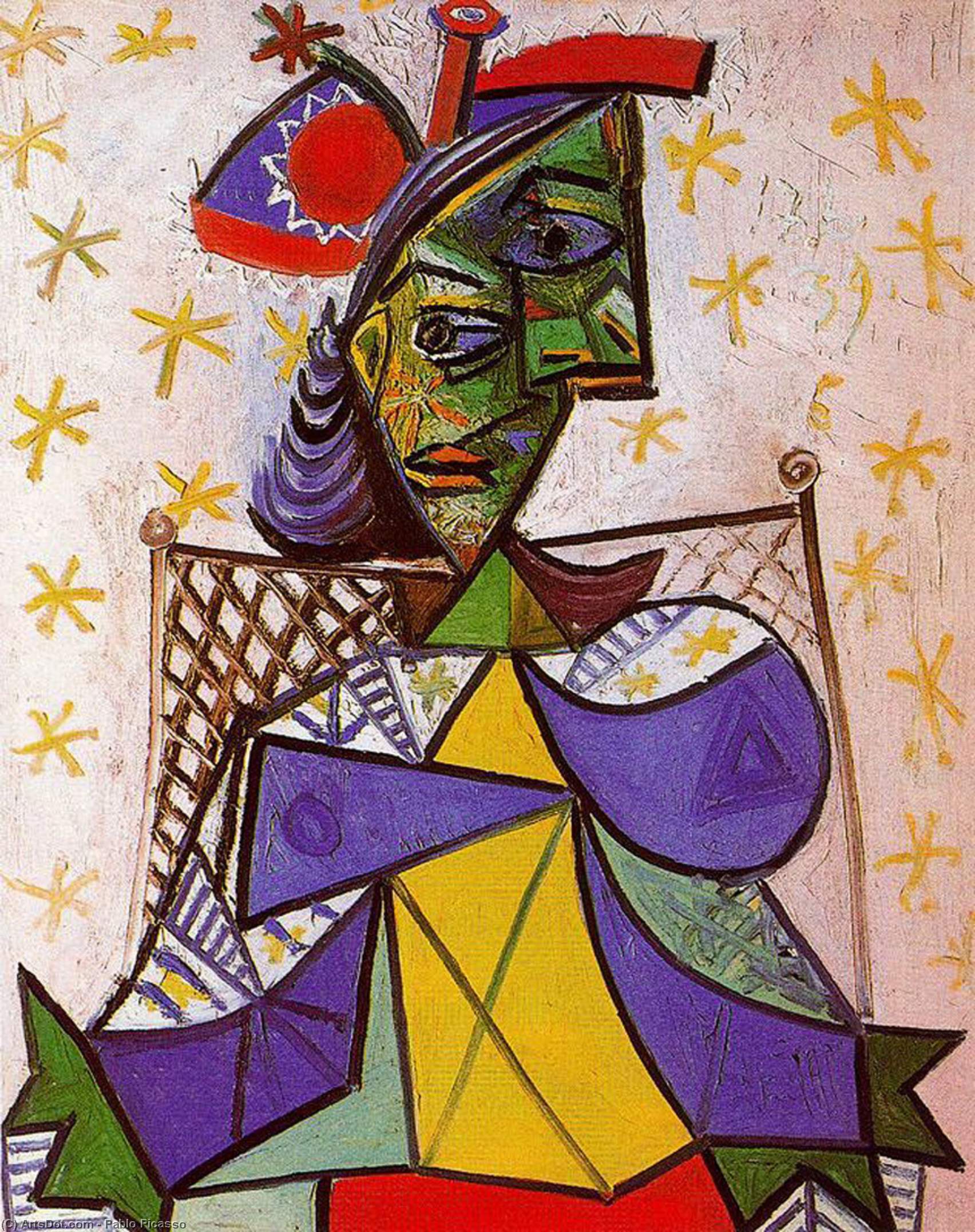 Wikioo.org – La Enciclopedia de las Bellas Artes - Pintura, Obras de arte de Pablo Picasso - mujer sentado en un sillón