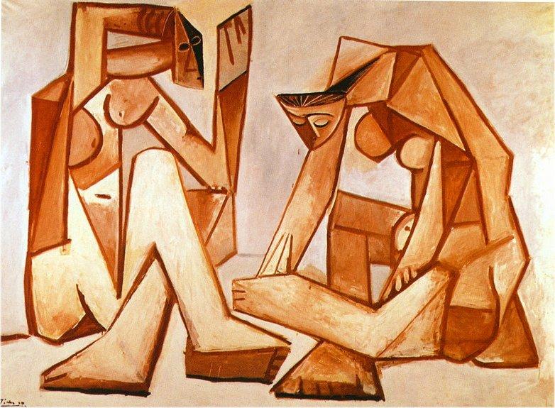 WikiOO.org – 美術百科全書 - 繪畫，作品 Pablo Picasso -  两 妇女  上 河岸