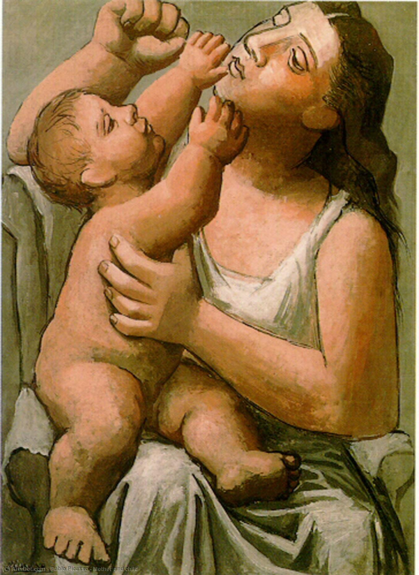 Wikioo.org - The Encyclopedia of Fine Arts - Painting, Artwork by Pablo Picasso - Mother and child