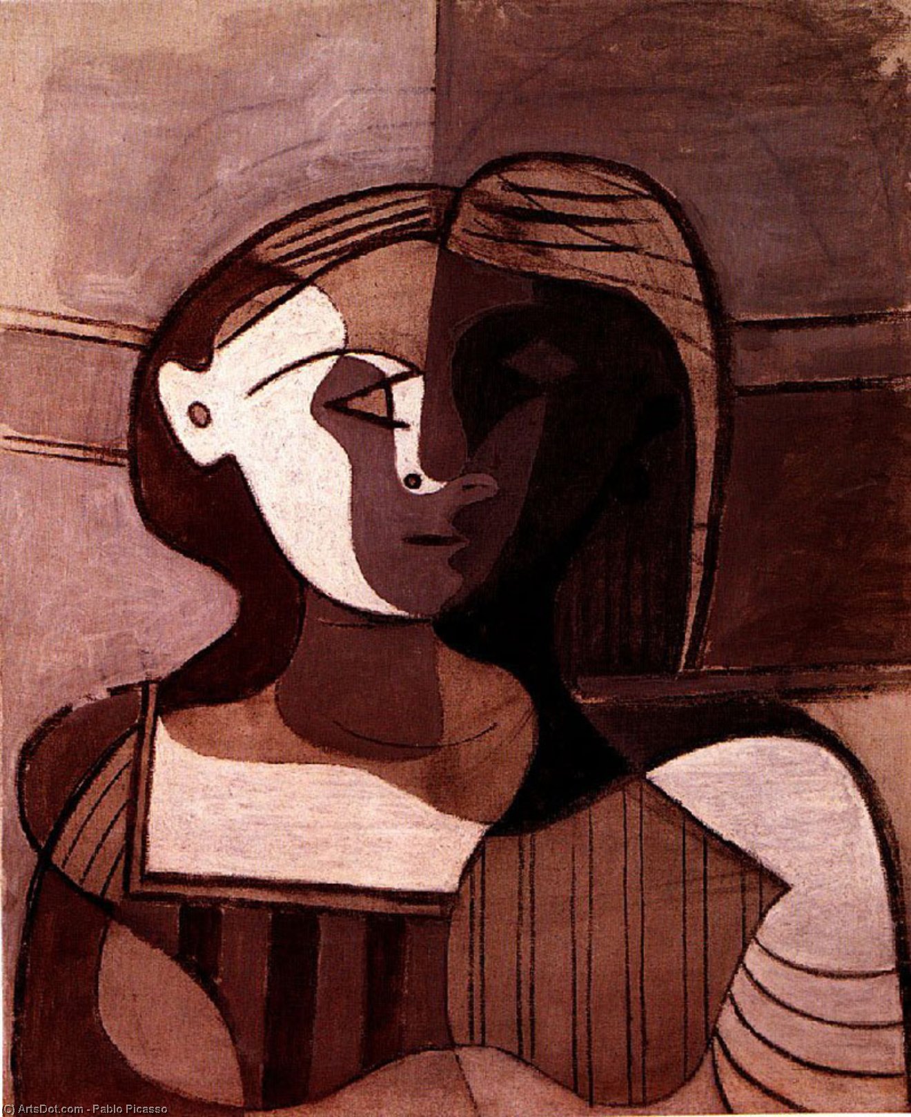 WikiOO.org - Enciklopedija dailės - Tapyba, meno kuriniai Pablo Picasso - Buste of young woman (Marie-Therese Walter)