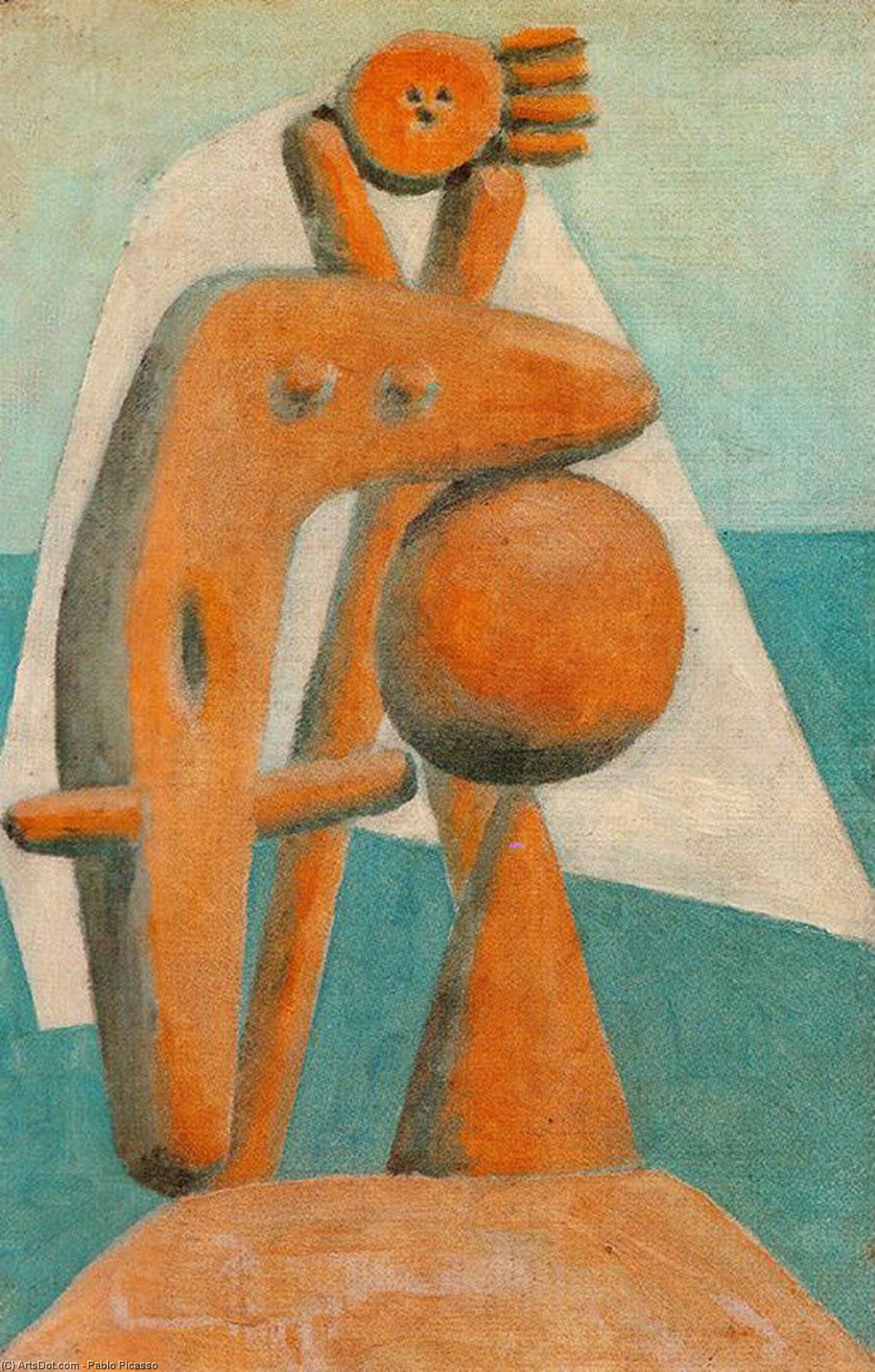 WikiOO.org - Encyclopedia of Fine Arts - Maľba, Artwork Pablo Picasso - Seated bather