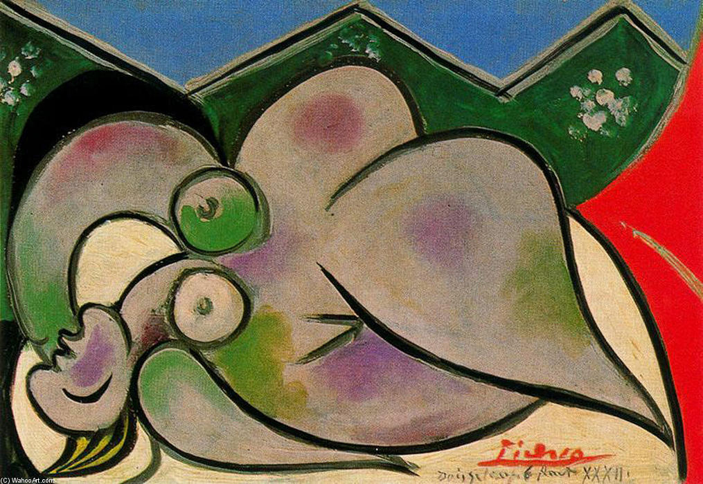Wikioo.org – La Enciclopedia de las Bellas Artes - Pintura, Obras de arte de Pablo Picasso - desnuda reclinada