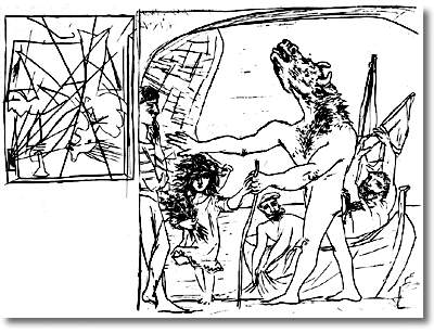 WikiOO.org - Enciklopedija likovnih umjetnosti - Slikarstvo, umjetnička djela Pablo Picasso - Blind Minotaur is guided by girl