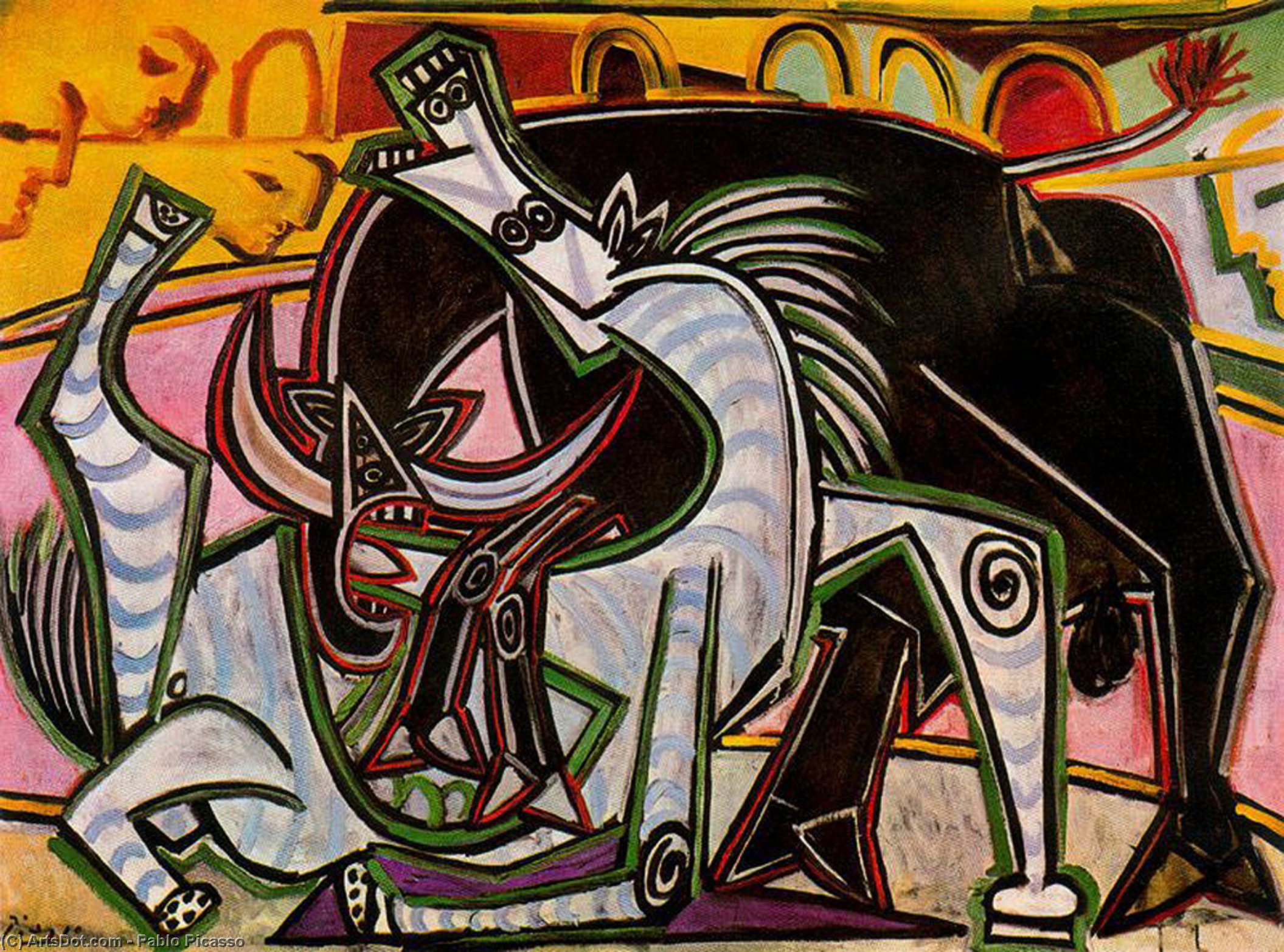 WikiOO.org - Encyclopedia of Fine Arts - Maleri, Artwork Pablo Picasso - Bullfight