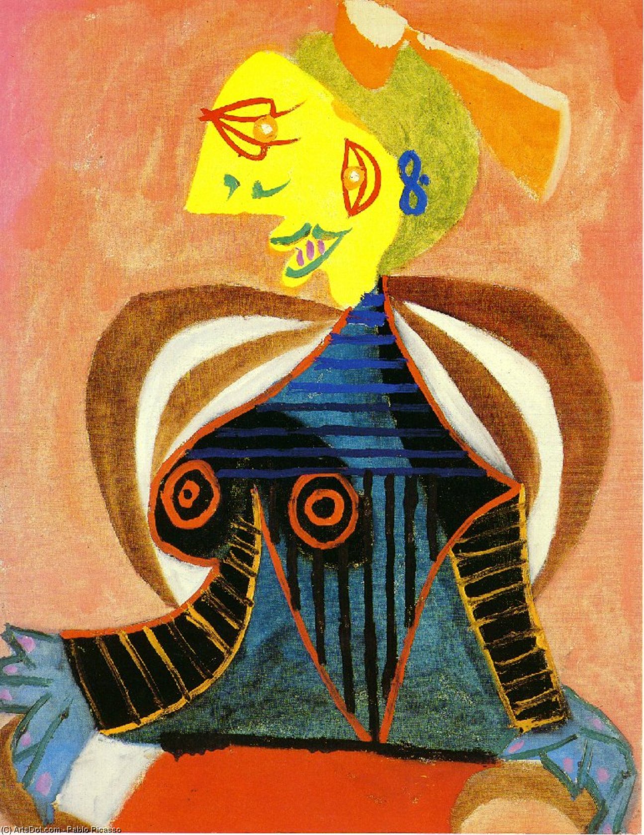 Wikioo.org – L'Enciclopedia delle Belle Arti - Pittura, Opere di Pablo Picasso - Ritratto Sottovento Mugnaio come Arlesienne