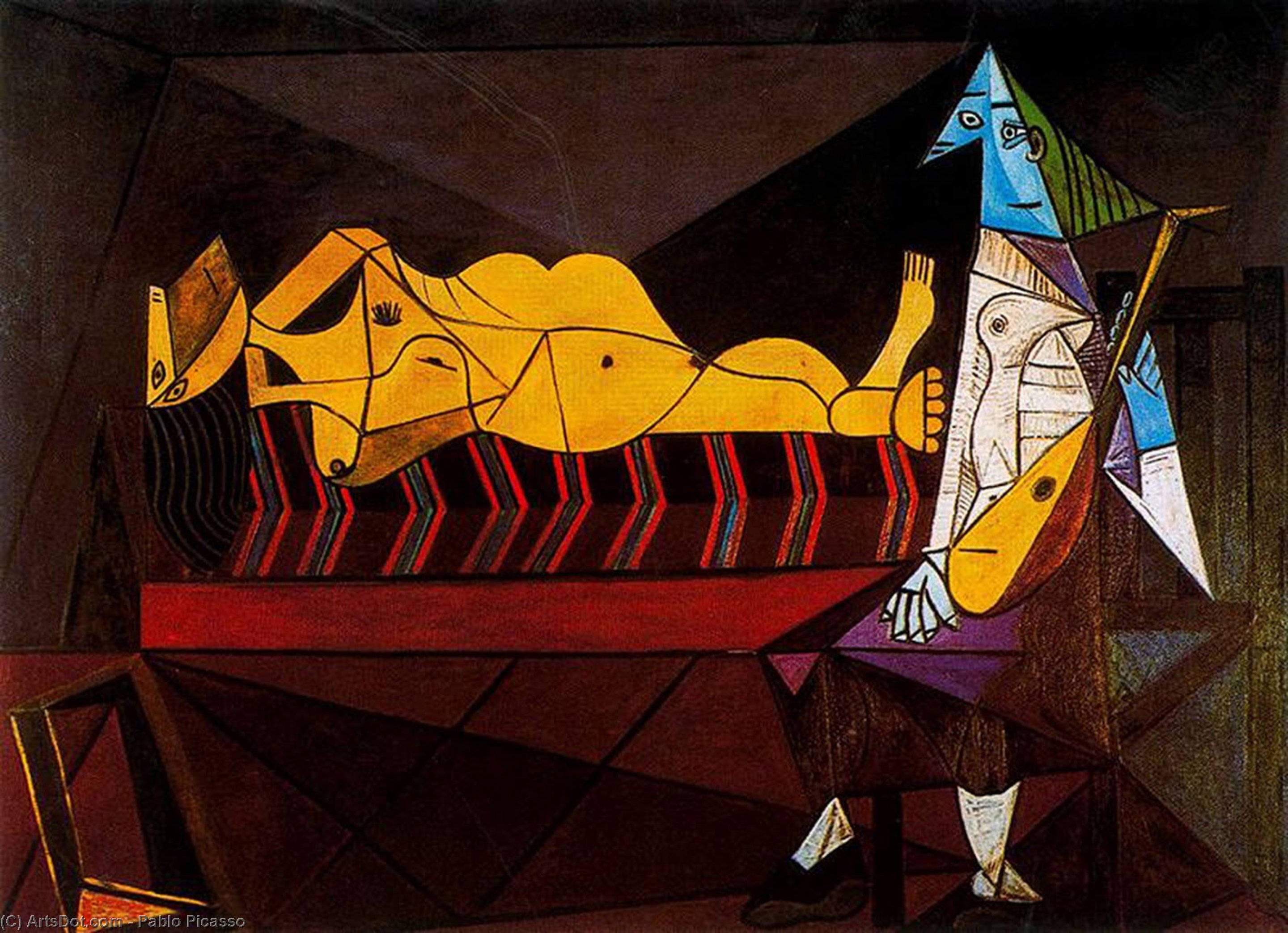 WikiOO.org - Εγκυκλοπαίδεια Καλών Τεχνών - Ζωγραφική, έργα τέχνης Pablo Picasso - The serenade