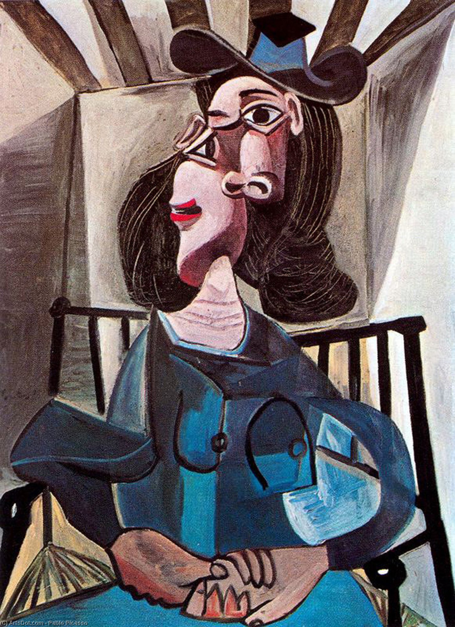 WikiOO.org - Güzel Sanatlar Ansiklopedisi - Resim, Resimler Pablo Picasso - Girl in chair
