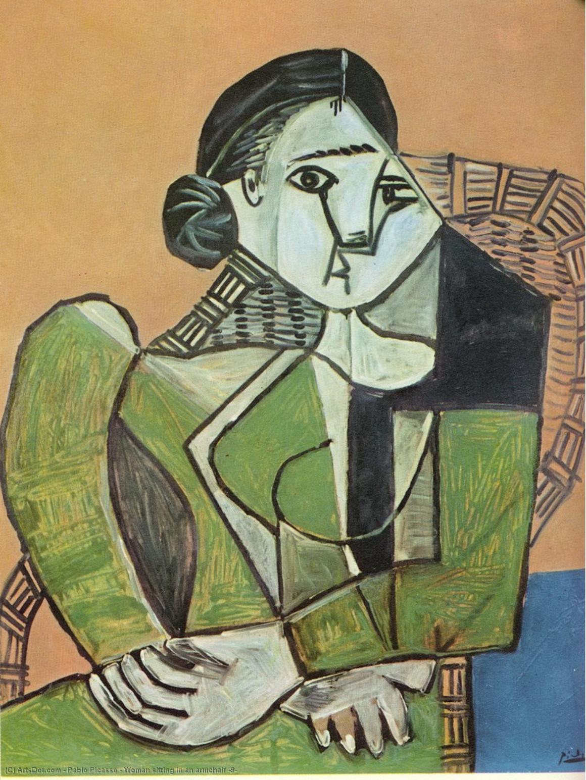 Wikioo.org - The Encyclopedia of Fine Arts - Painting, Artwork by Pablo Picasso - Woman sitting in an armchair (9)