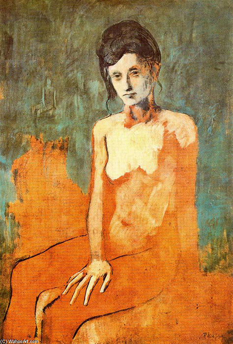 Wikioo.org - Bách khoa toàn thư về mỹ thuật - Vẽ tranh, Tác phẩm nghệ thuật Pablo Picasso - Seated female nude