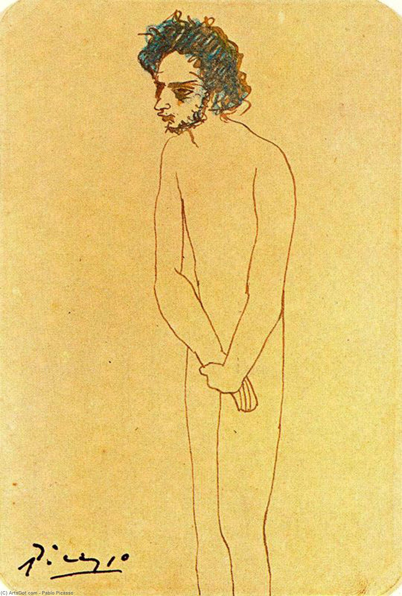 WikiOO.org - Enciklopedija dailės - Tapyba, meno kuriniai Pablo Picasso - Portrait of nude Casagemas