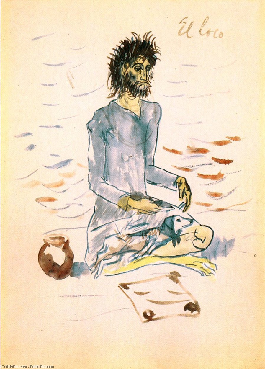 WikiOO.org - Encyclopedia of Fine Arts - Maľba, Artwork Pablo Picasso - The fool