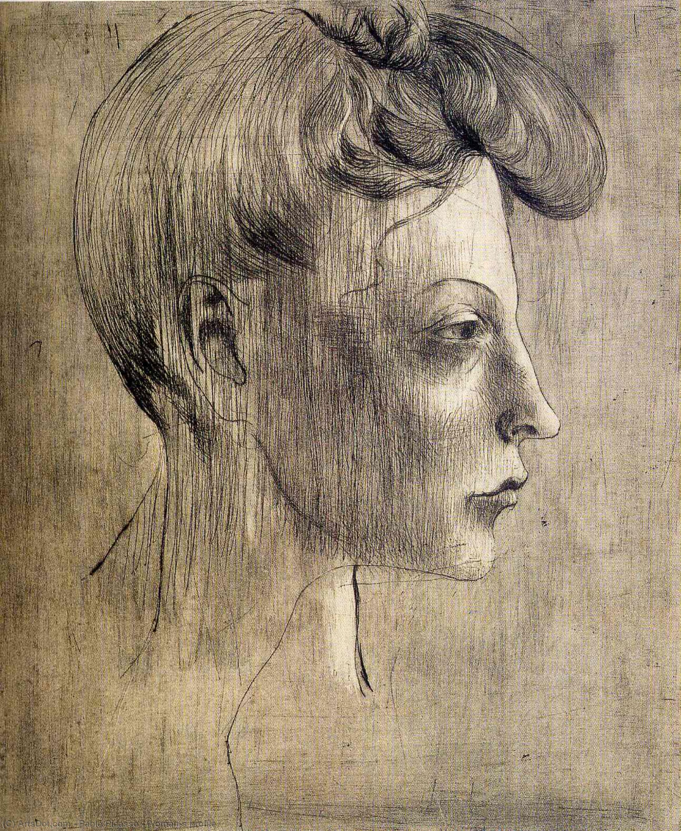Wikioo.org - Bách khoa toàn thư về mỹ thuật - Vẽ tranh, Tác phẩm nghệ thuật Pablo Picasso - Woman's profile