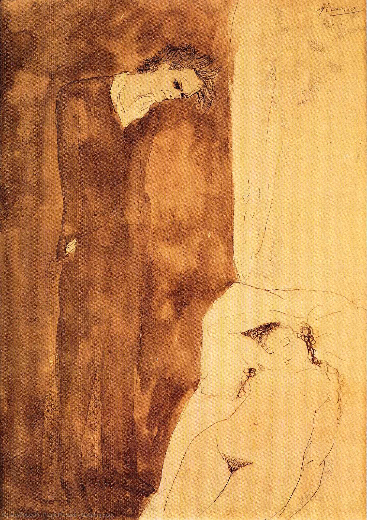 Wikioo.org - Bách khoa toàn thư về mỹ thuật - Vẽ tranh, Tác phẩm nghệ thuật Pablo Picasso - Sleeping nude