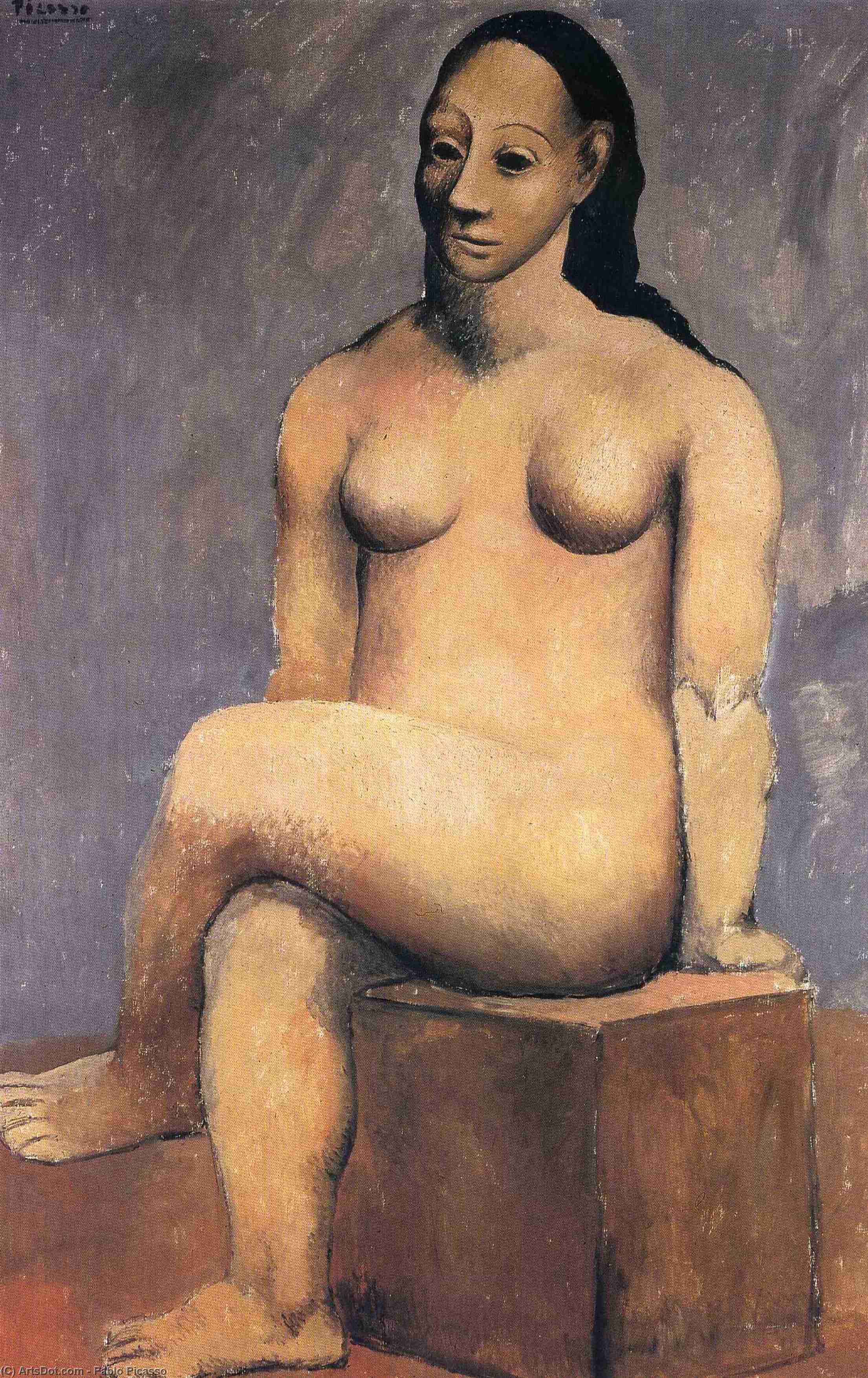 Wikioo.org – L'Enciclopedia delle Belle Arti - Pittura, Opere di Pablo Picasso - seduti scimmia