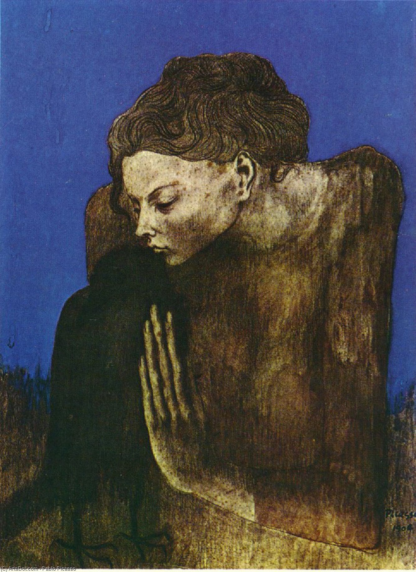 WikiOO.org - 백과 사전 - 회화, 삽화 Pablo Picasso - Woman with raven
