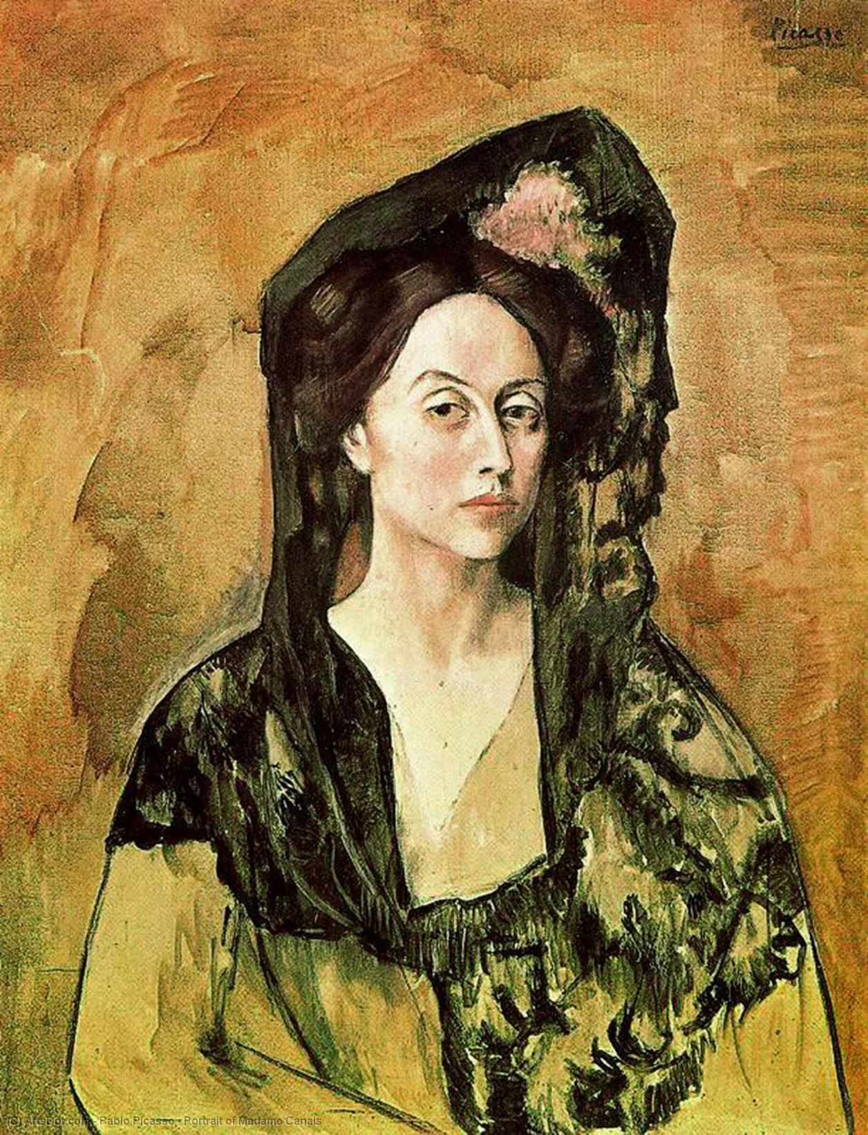 Wikioo.org – L'Enciclopedia delle Belle Arti - Pittura, Opere di Pablo Picasso - ritratto di dama canali