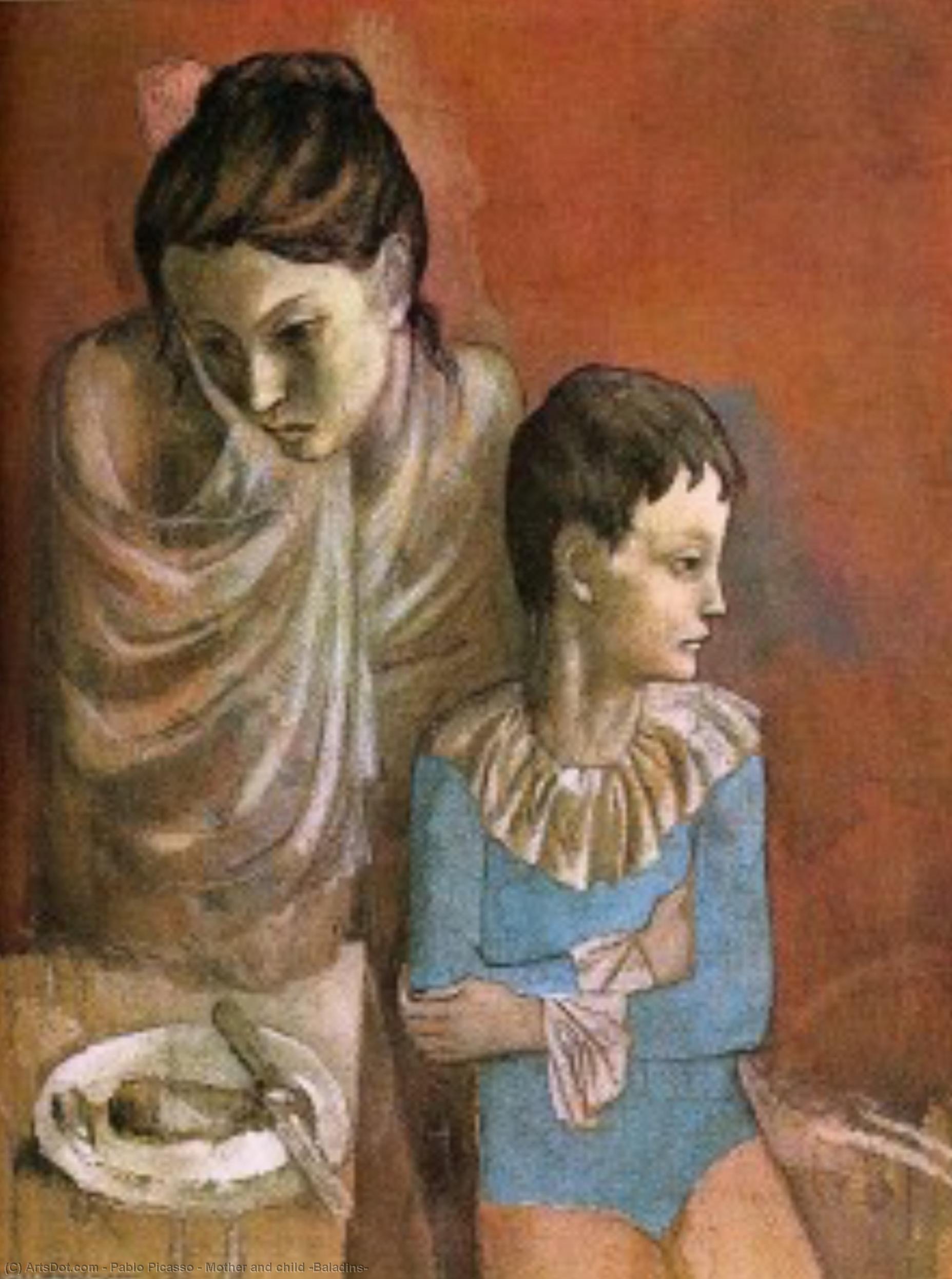 WikiOO.org - Енциклопедия за изящни изкуства - Живопис, Произведения на изкуството Pablo Picasso - Mother and child (Baladins)
