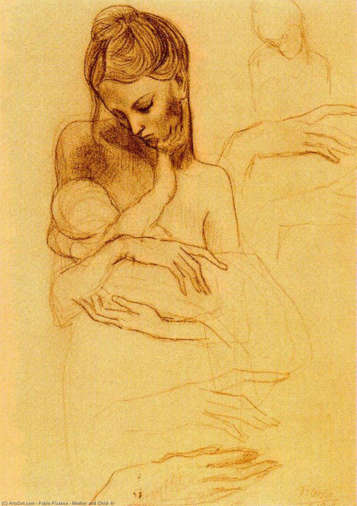 Wikioo.org - The Encyclopedia of Fine Arts - Painting, Artwork by Pablo Picasso - Mother and Child (8)