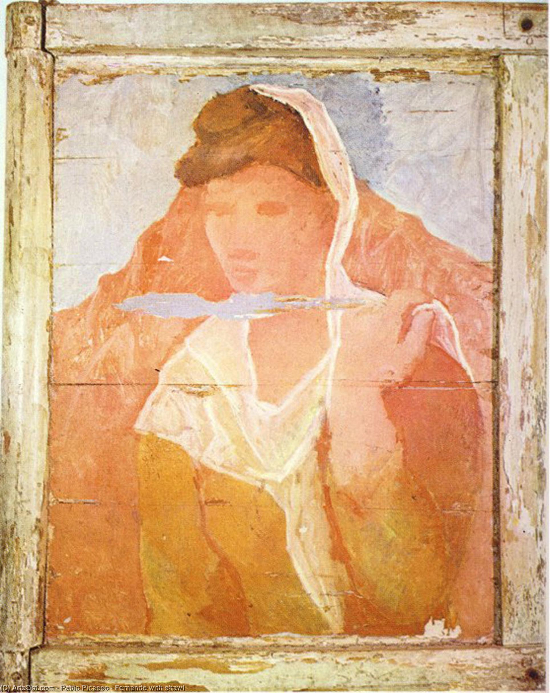 WikiOO.org - Encyclopedia of Fine Arts - Maľba, Artwork Pablo Picasso - Fernande with shawl