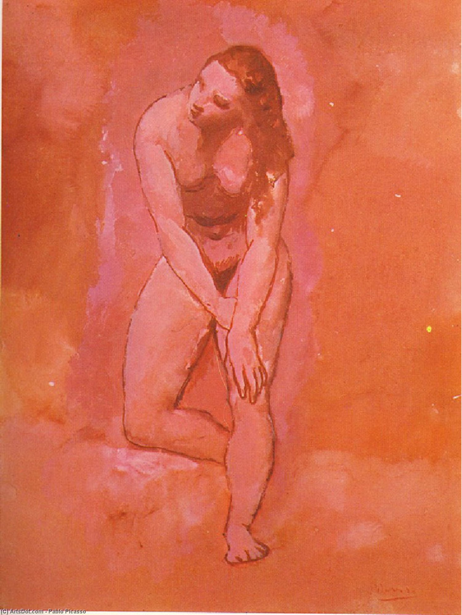Wikioo.org – La Enciclopedia de las Bellas Artes - Pintura, Obras de arte de Pablo Picasso - Desnuda , estudio de ''Harem''