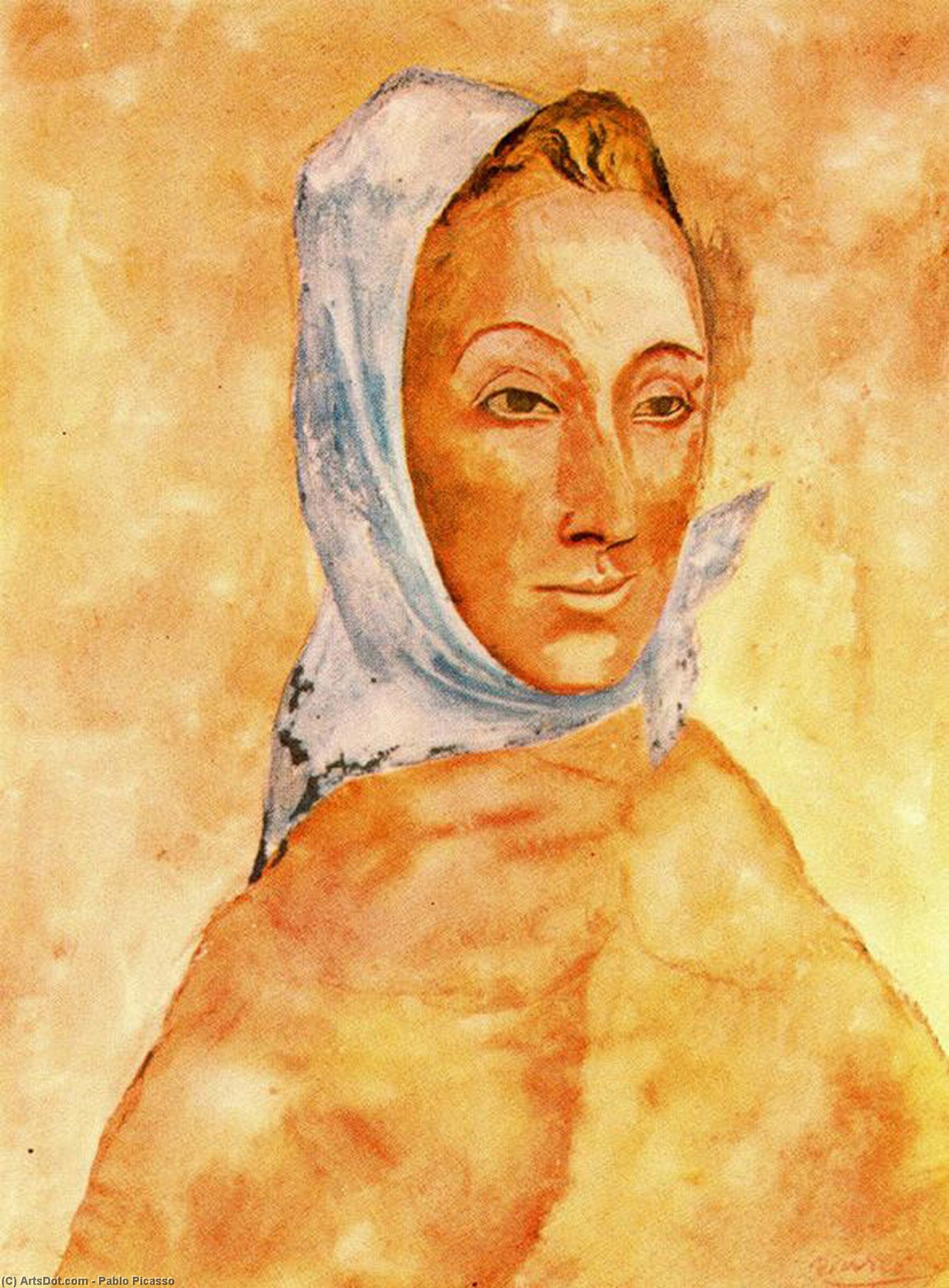 Wikioo.org – La Enciclopedia de las Bellas Artes - Pintura, Obras de arte de Pablo Picasso - Botas retrato de fernande olivier en pañuelos