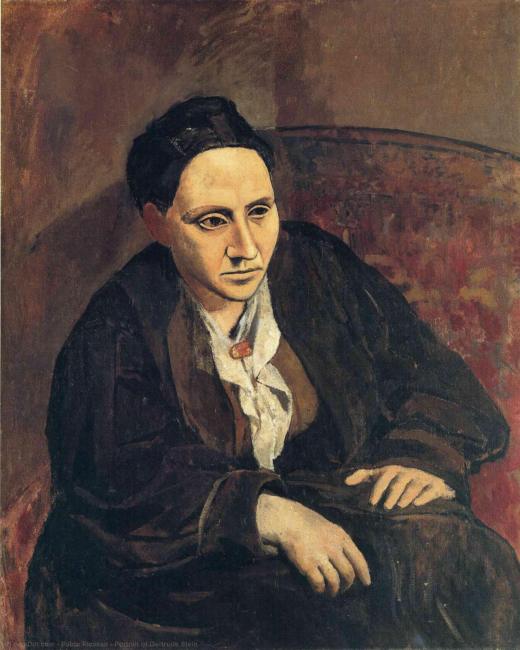 WikiOO.org - 百科事典 - 絵画、アートワーク Pablo Picasso - ガートルード·スタインの肖像
