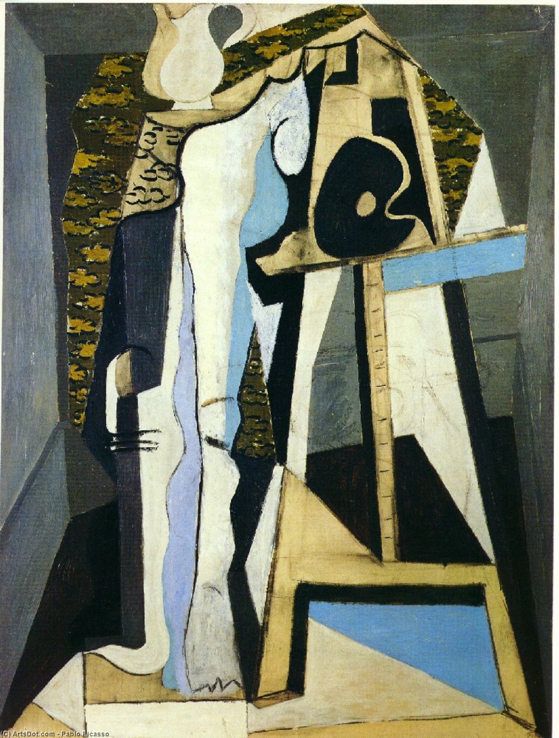 Wikioo.org - The Encyclopedia of Fine Arts - Painting, Artwork by Pablo Picasso - Interior with easel