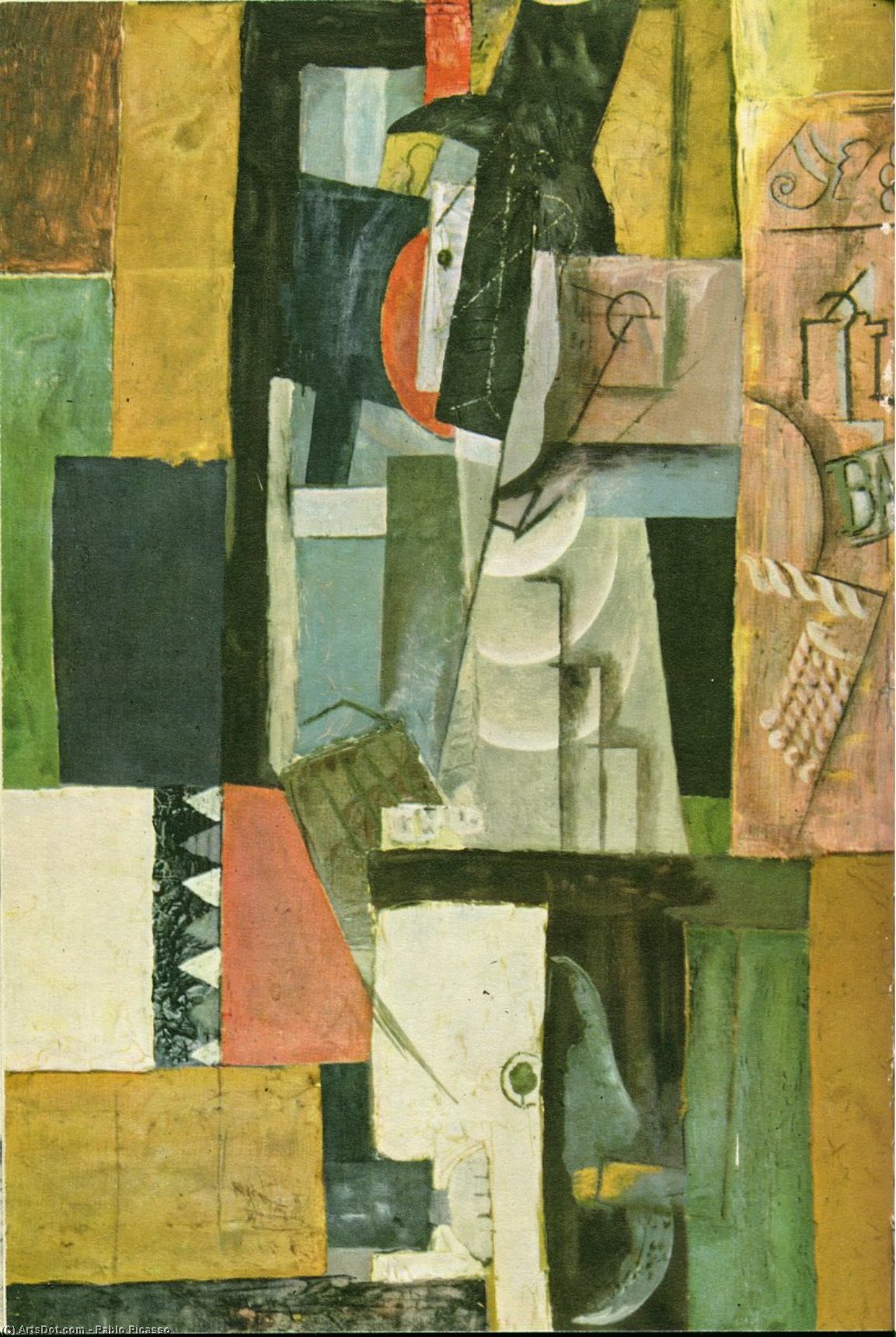 WikiOO.org - אנציקלופדיה לאמנויות יפות - ציור, יצירות אמנות Pablo Picasso - Man with guitar