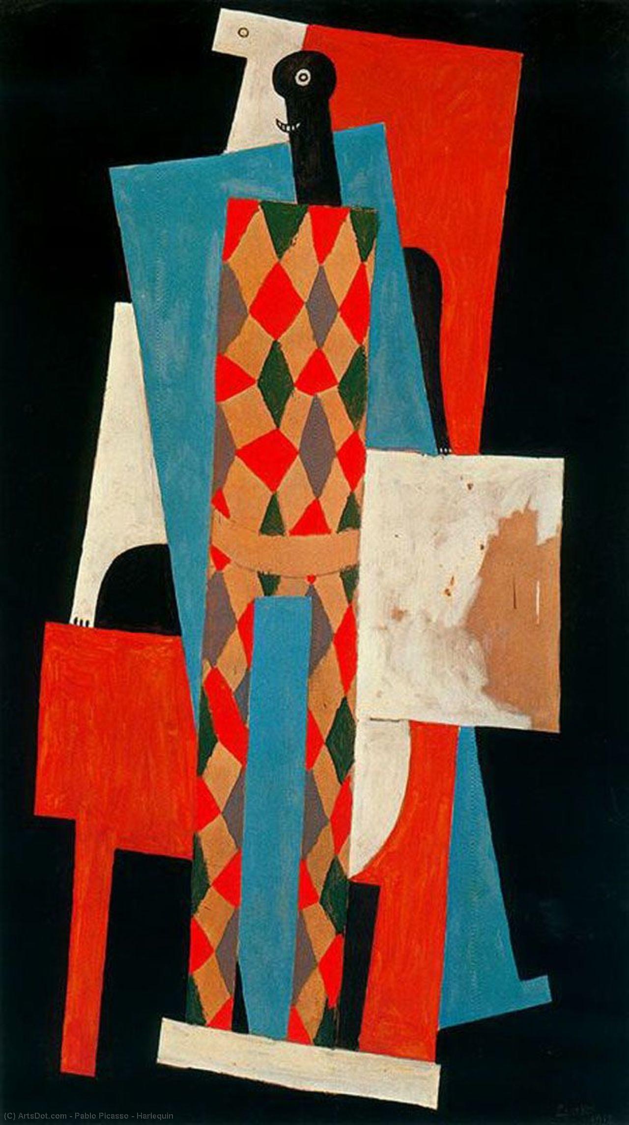 WikiOO.org - Encyclopedia of Fine Arts - Lukisan, Artwork Pablo Picasso - Harlequin