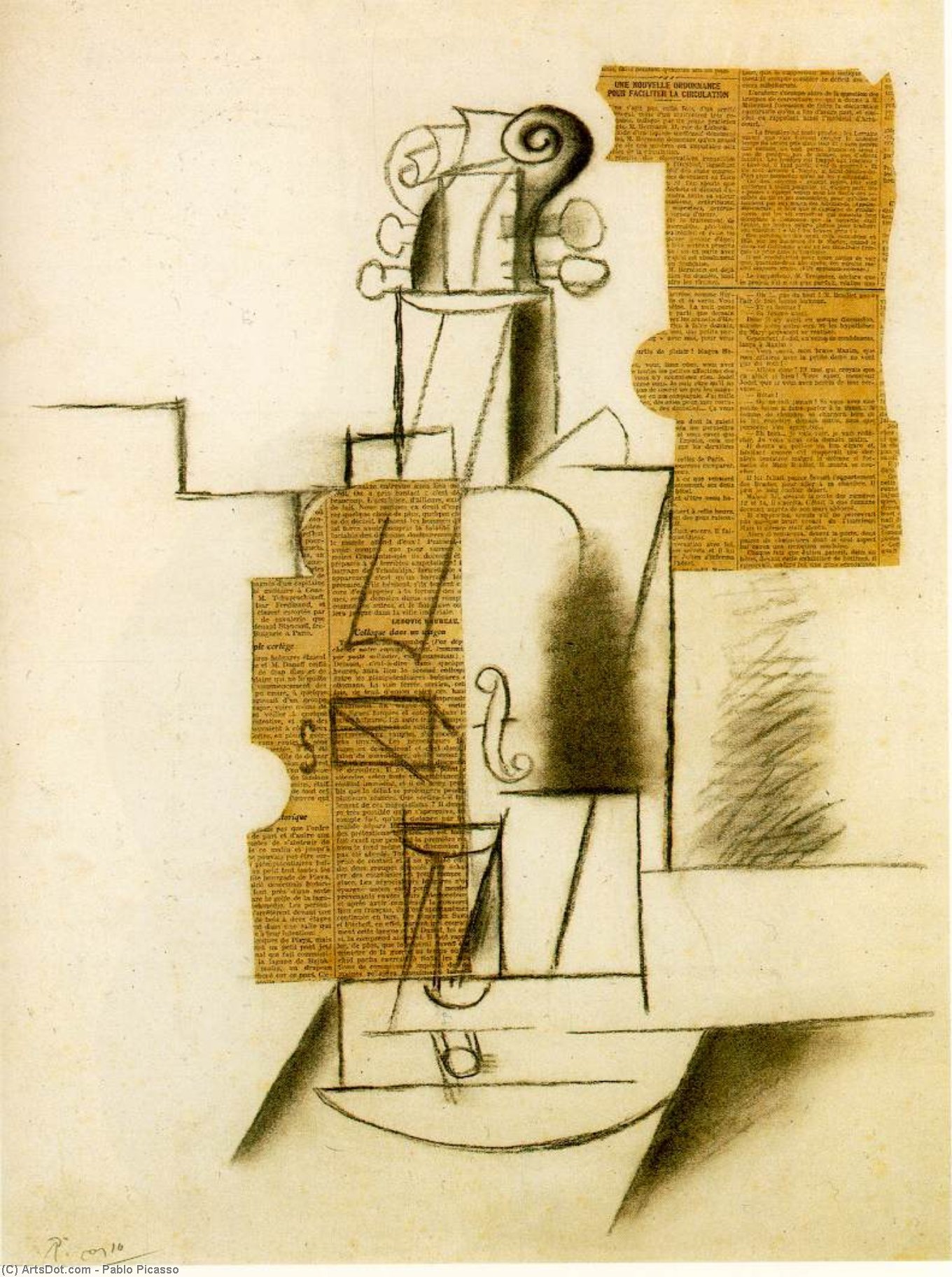 WikiOO.org - Encyclopedia of Fine Arts - Maleri, Artwork Pablo Picasso - Violin