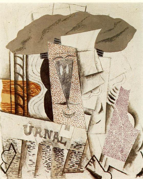 WikiOO.org - Encyclopedia of Fine Arts - Festés, Grafika Pablo Picasso - Student with newspaper