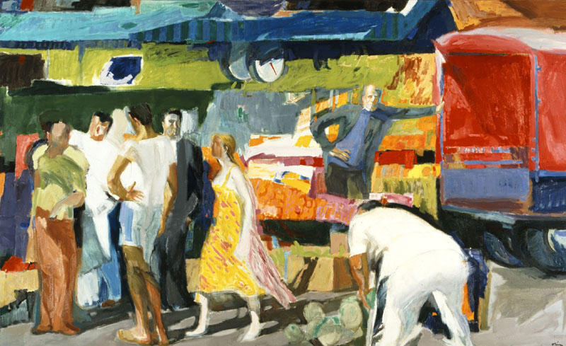 Wikioo.org - The Encyclopedia of Fine Arts - Painting, Artwork by Panayiotis Tetsis - Street market