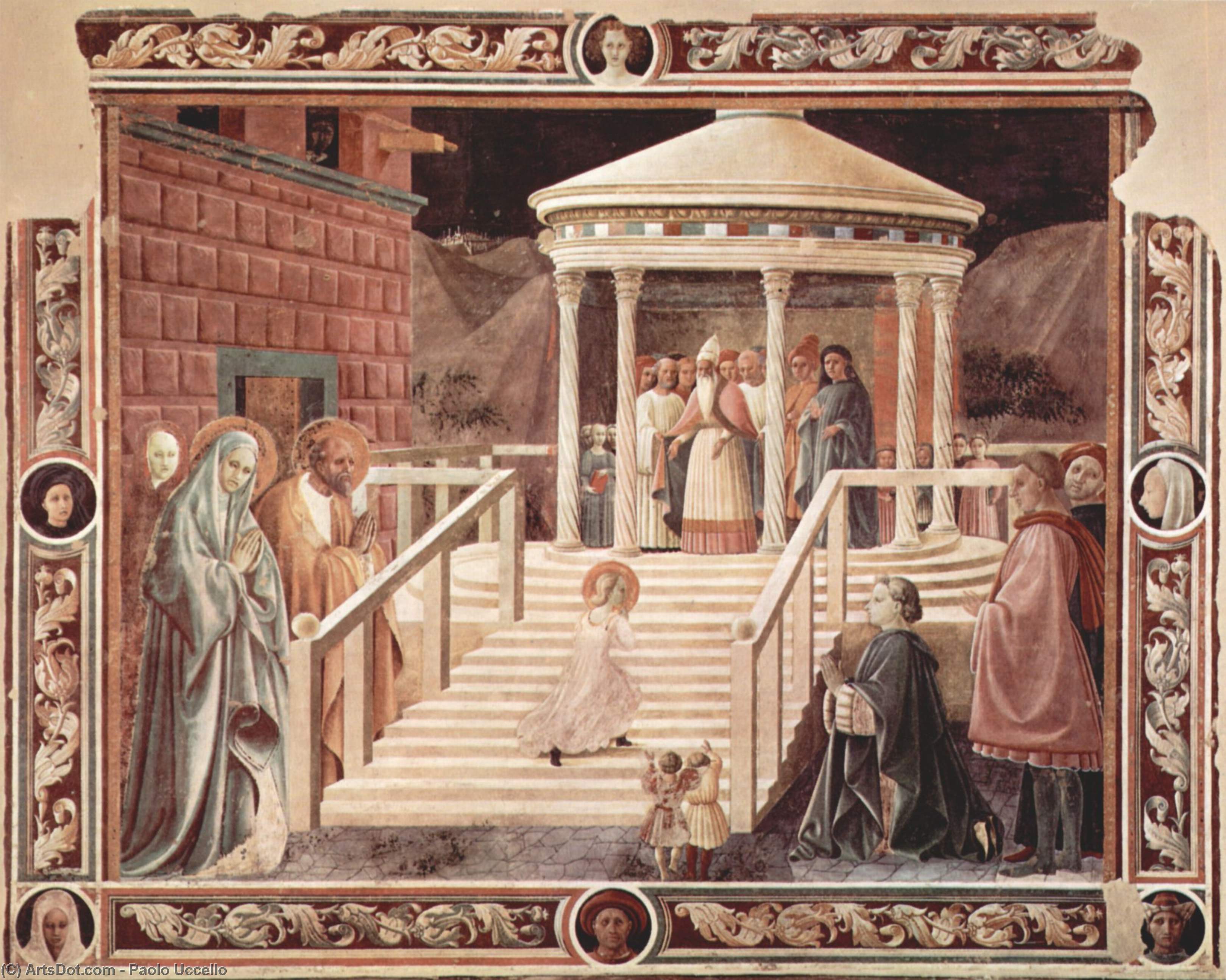 WikiOO.org - Encyclopedia of Fine Arts - Lukisan, Artwork Paolo Uccello - Scene Temple, Mary