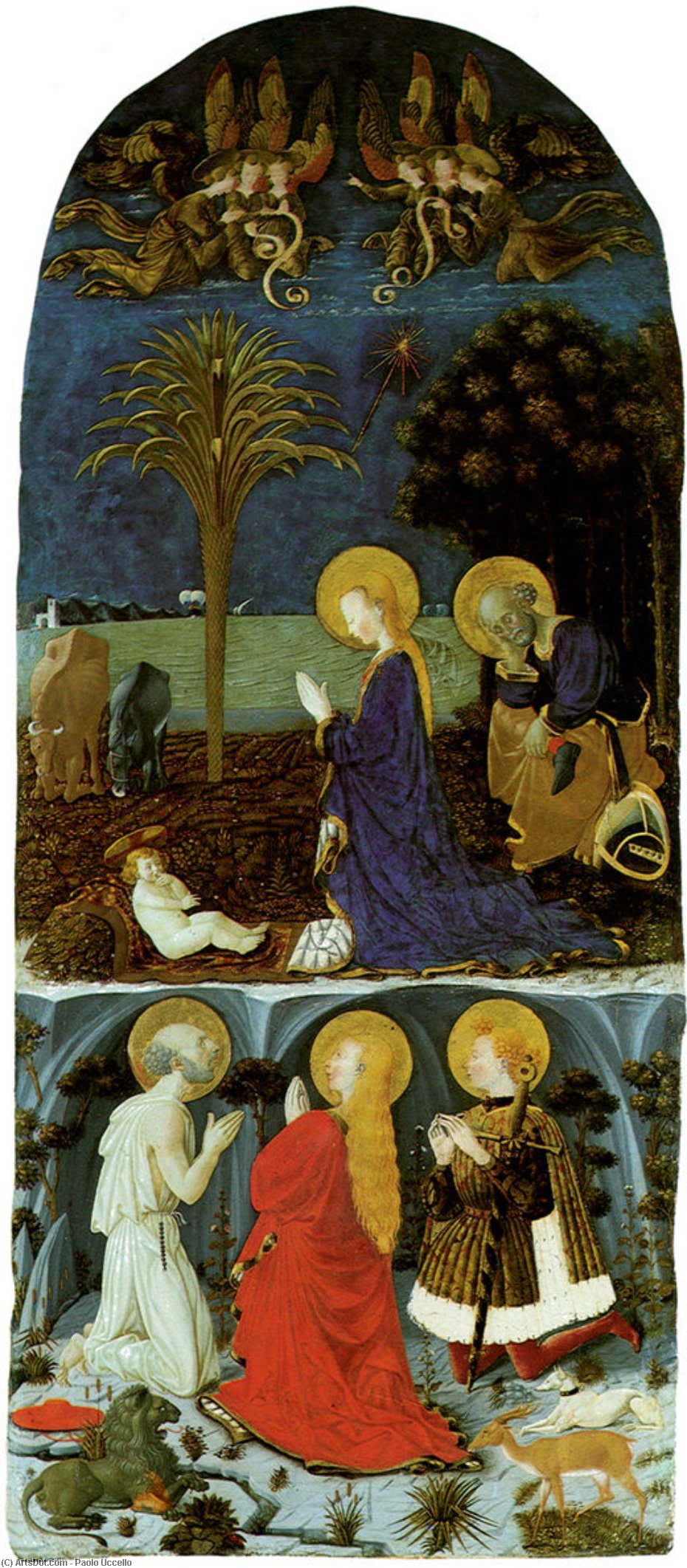 Wikioo.org - The Encyclopedia of Fine Arts - Painting, Artwork by Paolo Uccello - Adoration of the Child