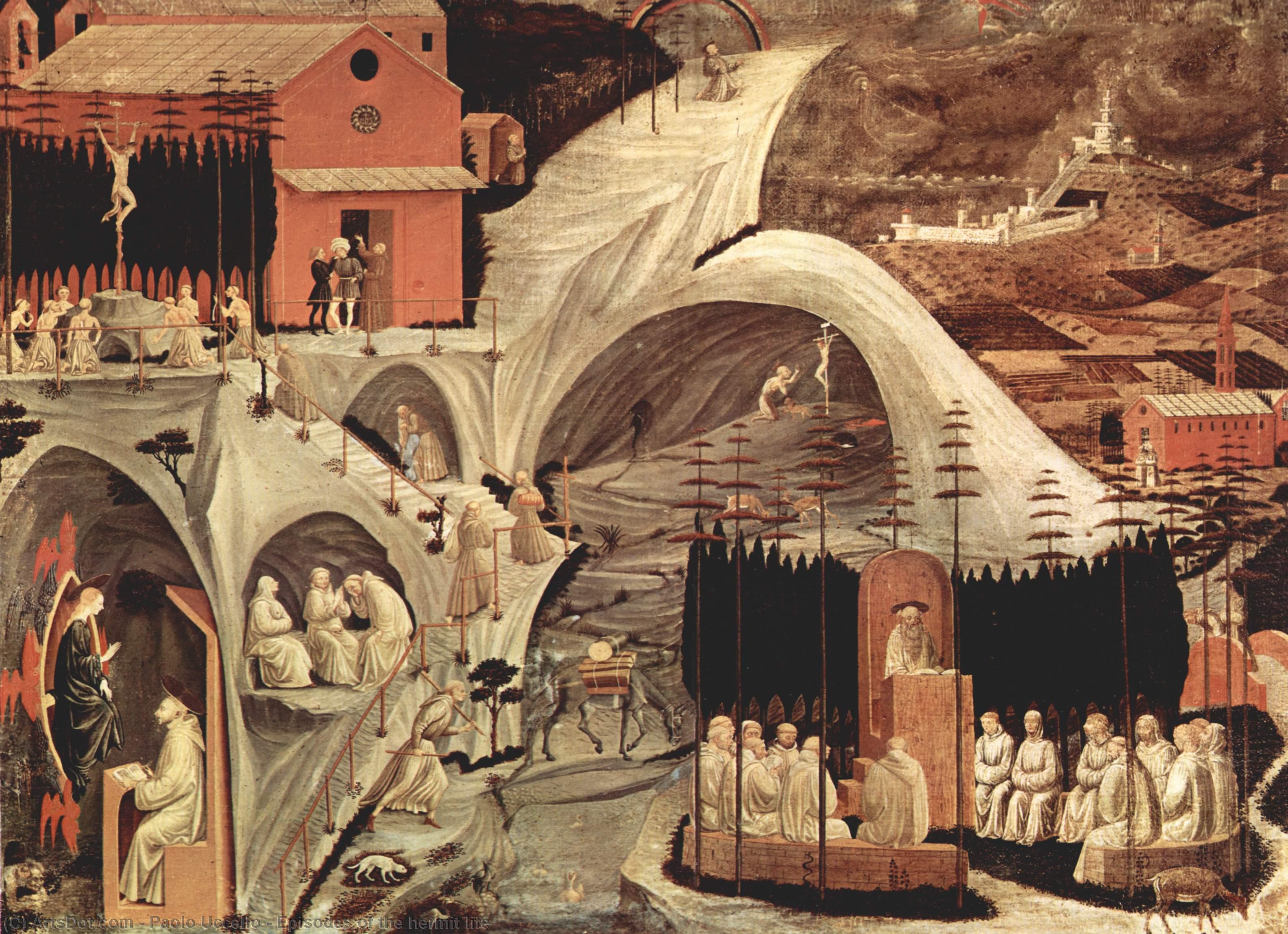 Wikioo.org - The Encyclopedia of Fine Arts - Painting, Artwork by Paolo Uccello - Episodes of the hermit life