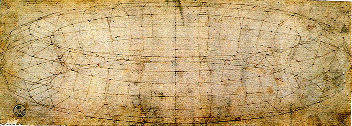 WikiOO.org - Enciclopedia of Fine Arts - Pictura, lucrări de artă Paolo Uccello - Perspective Study of Mazzocchio