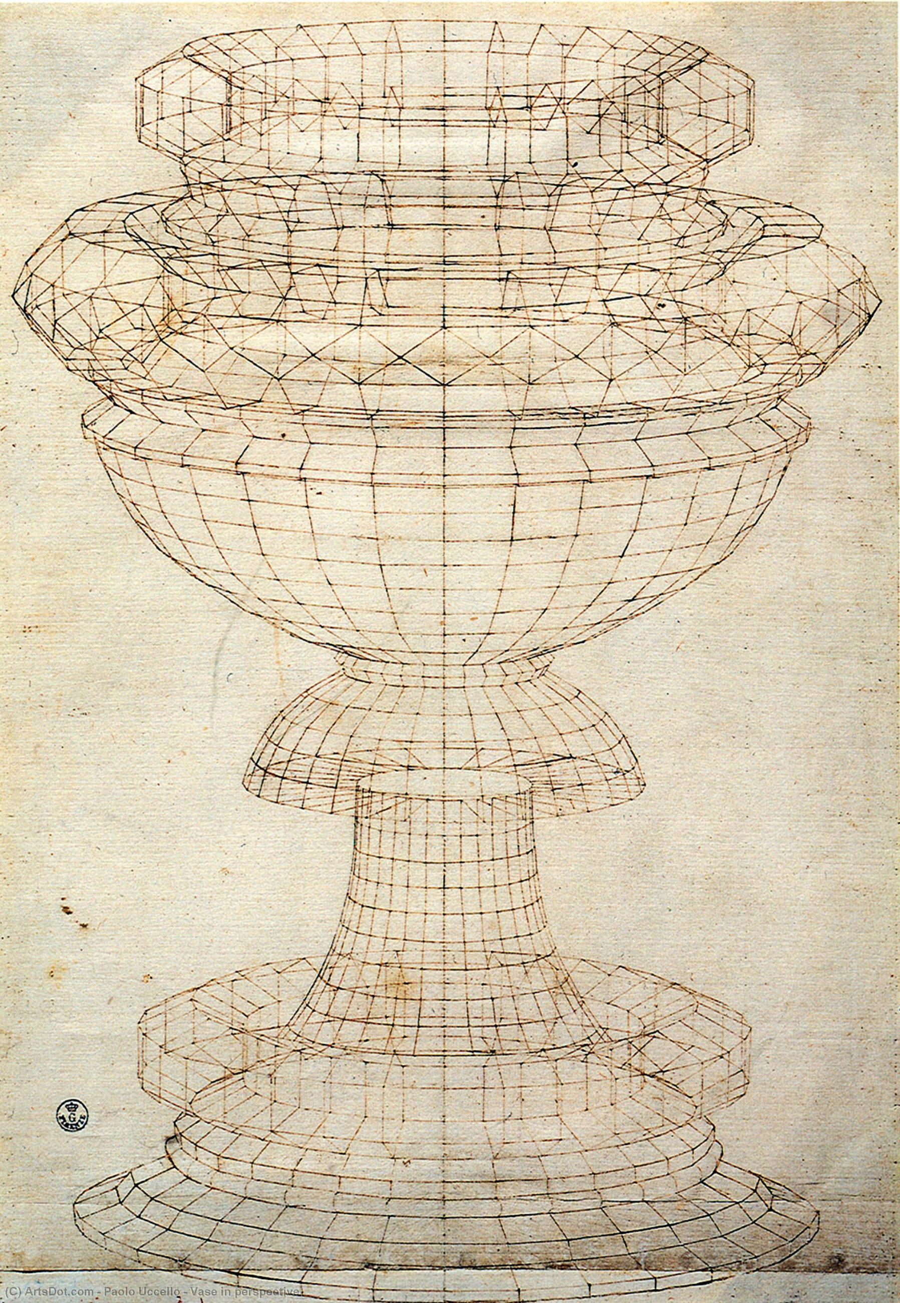 Wikioo.org - สารานุกรมวิจิตรศิลป์ - จิตรกรรม Paolo Uccello - Vase in perspective